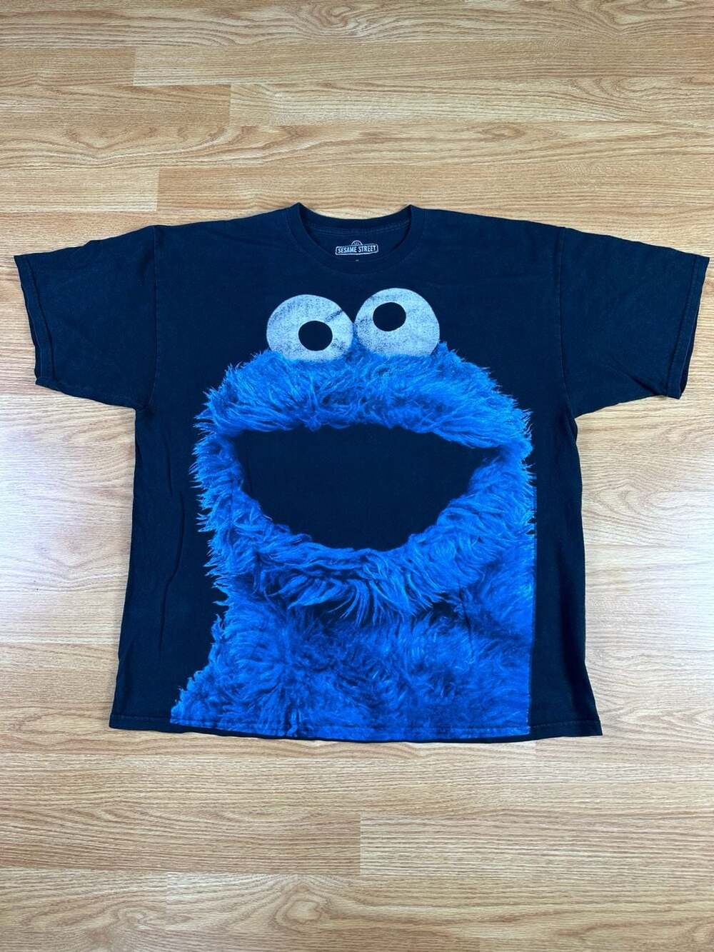 Sesame Street Cookie Monster Big Face Graphic Dark Blue T-Shirt Size XL